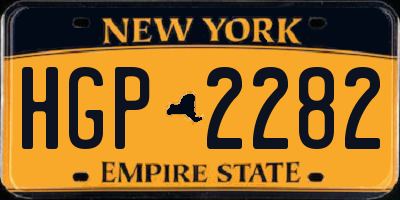 NY license plate HGP2282