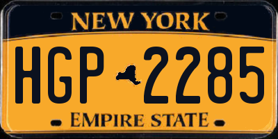 NY license plate HGP2285