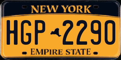 NY license plate HGP2290