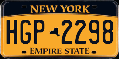 NY license plate HGP2298