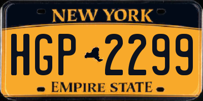 NY license plate HGP2299