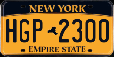 NY license plate HGP2300