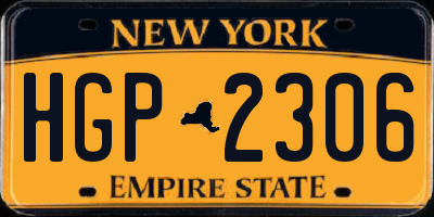 NY license plate HGP2306