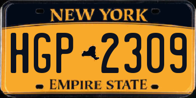 NY license plate HGP2309