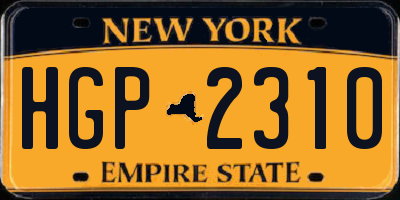 NY license plate HGP2310