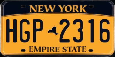 NY license plate HGP2316