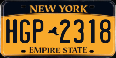 NY license plate HGP2318