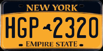 NY license plate HGP2320