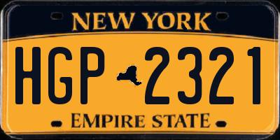 NY license plate HGP2321