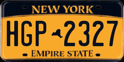 NY license plate HGP2327