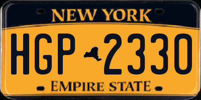 NY license plate HGP2330