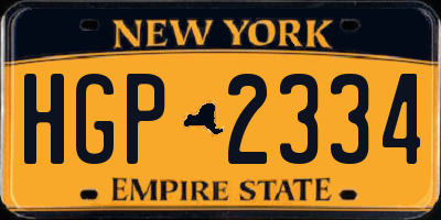 NY license plate HGP2334