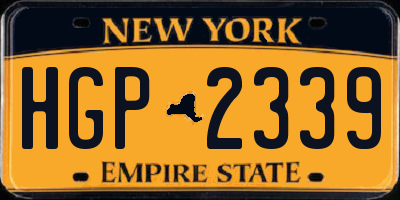 NY license plate HGP2339