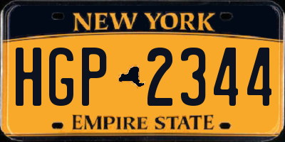 NY license plate HGP2344