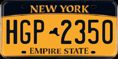 NY license plate HGP2350