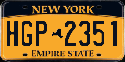 NY license plate HGP2351