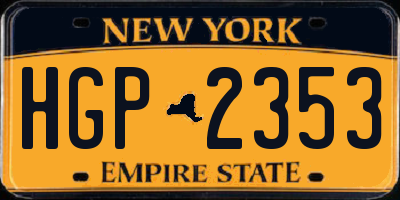 NY license plate HGP2353