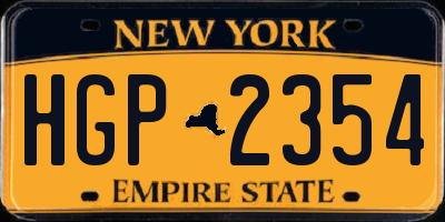 NY license plate HGP2354