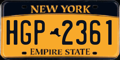 NY license plate HGP2361