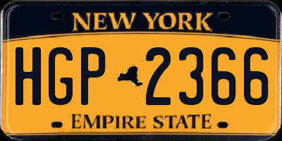 NY license plate HGP2366