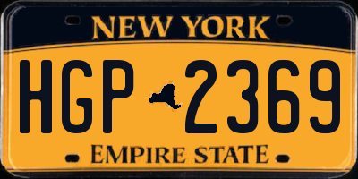 NY license plate HGP2369