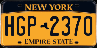 NY license plate HGP2370