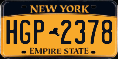 NY license plate HGP2378