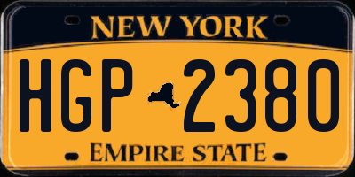 NY license plate HGP2380