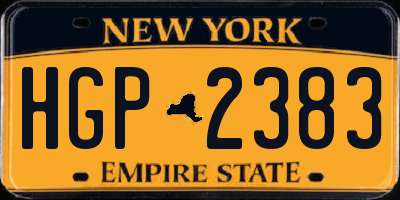 NY license plate HGP2383