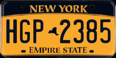 NY license plate HGP2385