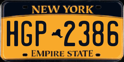 NY license plate HGP2386