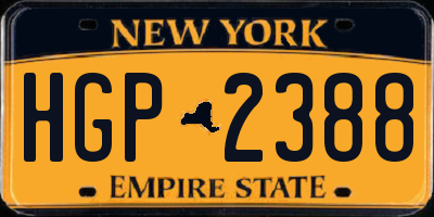 NY license plate HGP2388