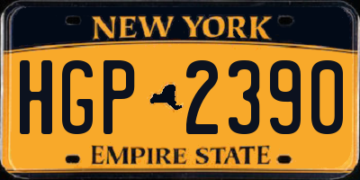 NY license plate HGP2390