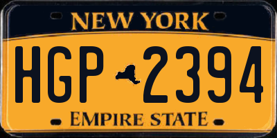 NY license plate HGP2394