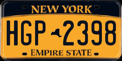 NY license plate HGP2398