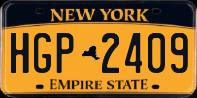 NY license plate HGP2409