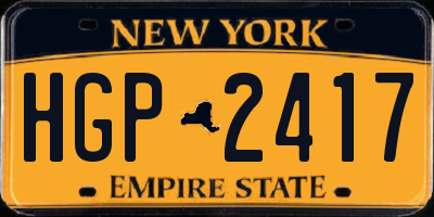 NY license plate HGP2417