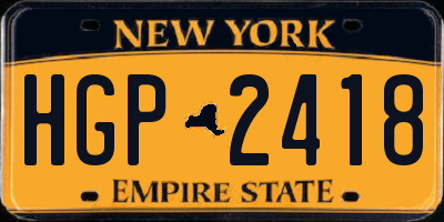 NY license plate HGP2418