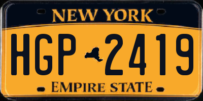 NY license plate HGP2419