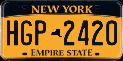 NY license plate HGP2420