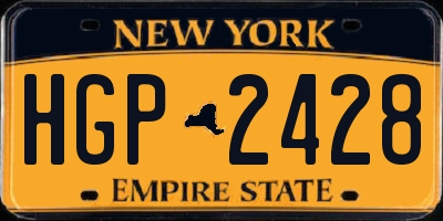 NY license plate HGP2428