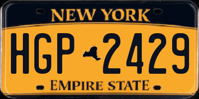 NY license plate HGP2429