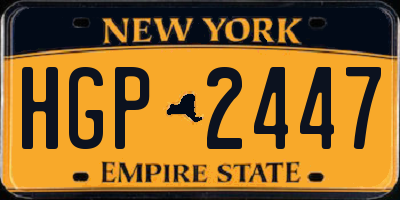 NY license plate HGP2447