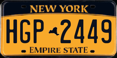 NY license plate HGP2449