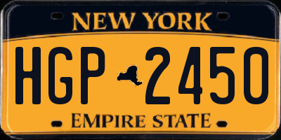 NY license plate HGP2450