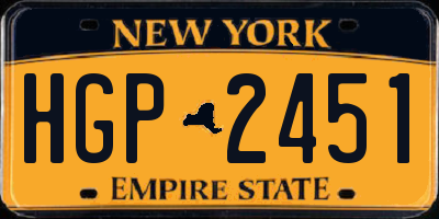 NY license plate HGP2451