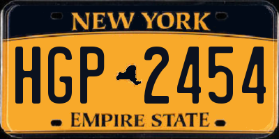 NY license plate HGP2454