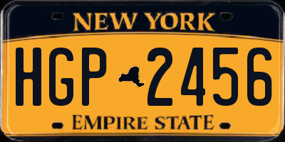 NY license plate HGP2456