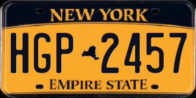 NY license plate HGP2457