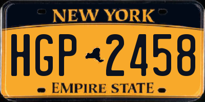 NY license plate HGP2458